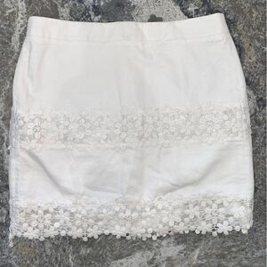 J.Crew Womens Cotton Daisy Lace Mini Skirt White Size 2